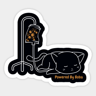 Boba Powered kitty Sticker